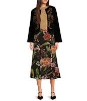 Mestiza New York Althea Crepe Floral Print Midi A-Line Skirt