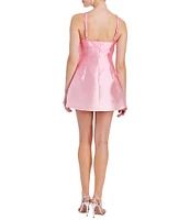 Mestiza New York Aniston Cotton Sateen High Square Neck Sleeveless Bow Mini Dress