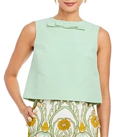 Mestiza New York Bianca Round Neck Sleeveless Bow Top