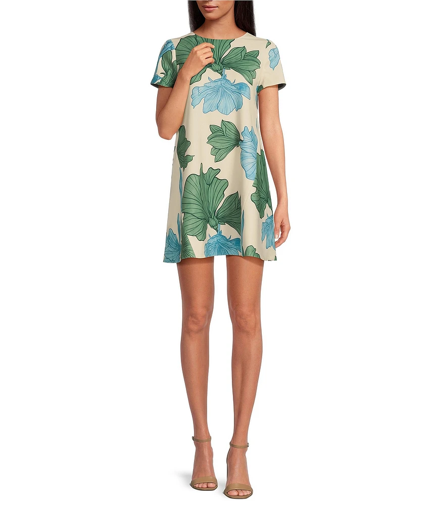 Mestiza New York Cecily Convertible Floral Print Round Neck Short Sleeve A-Line Dress