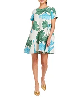Mestiza New York Cecily Convertible Floral Print Round Neck Short Sleeve A-Line Dress