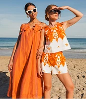 Mestiza New York Coordinating Naomi Printed Woven High-Waist Flat Front Shorts