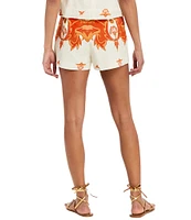 Mestiza New York Coordinating Naomi Printed Woven High-Waist Flat Front Shorts