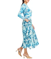 Mestiza New York Daniella Twill Floral Print Pleated Midi Skirt