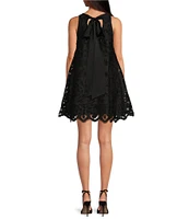 Mestiza New York Lulu 3D Lace Round Neck Sleeveless Mini Shift Dress