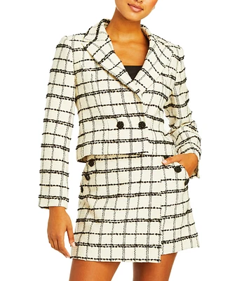 Mestiza New York Priscilla Notch Lapel Collar Long Sleeve Button Front Double Breasted Coordinating Blazer Jacket