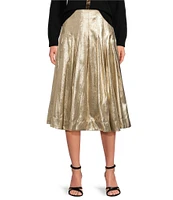 Mestiza New York Seville Metallic Box Pleat Midi Skirt