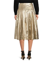 Mestiza New York Seville Metallic Box Pleat Midi Skirt