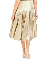 Mestiza New York Seville Metallic Box Pleat Midi Skirt