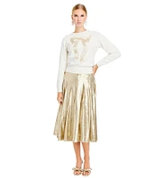 Mestiza New York Seville Metallic Box Pleat Midi Skirt