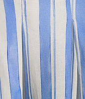 Mestiza New York Seville Santorini Stripe Linen Blend Pleated Coordinating Midi Skirt
