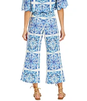 Mestiza New York Taylor Printed Flat Front Side Leg Cropped Pants