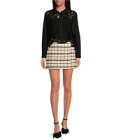 Mestiza New York Coordinating Teresa Tweed Faux Wrap Pocketed Mini Skirt