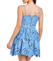 Mestiza New York Vanessa Lace Bow Square Neck Sleeveless Mini Dress