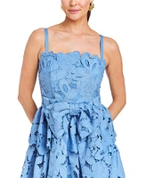 Mestiza New York Vanessa Lace Bow Square Neck Sleeveless Mini Dress