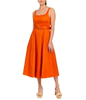 Mestiza New York Yvette Reversible Square Neck Sleeveless Midi Dress