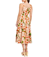 Mestiza New York Yvette Reversible Square Neck Sleeveless Midi Dress