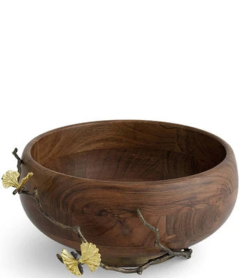 Michael Aram Butterfly Ginkgo Wood Salad Bowl