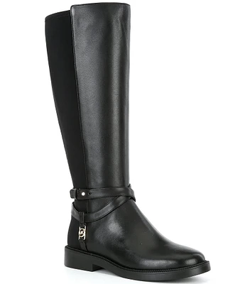 Michael Kors Abigail Leather Stretch Back Riding Boots