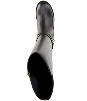 Michael Kors Abigail Leather Stretch Back Riding Boots