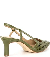 Michael Kors Alora Woven Leather Slingback Pumps