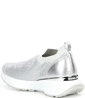 Michael Kors Ari Slip On Stretch Knit Stone Embellished Sneakers