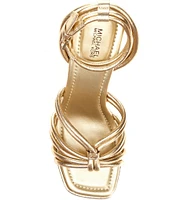 Michael Kors Astra Metallic Leather Strappy Dress Sandals