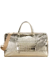 Michael Kors Bedford Travel Extra-Large Metallic Crocodile Embossed Leather Weekender Bag