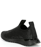 Michael Kors Bodie Stretch Knit Rhinestone Slip On Sneakers