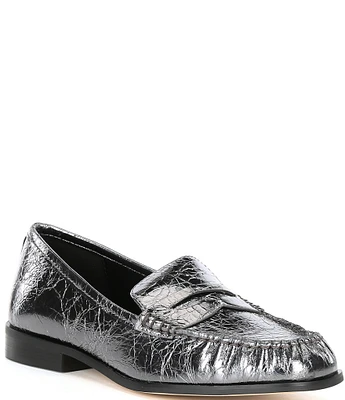 Michael Kors Carlson Crinkle Patent Leather Loafers