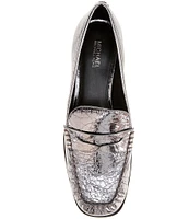 Michael Kors Carlson Crinkle Patent Leather Loafers