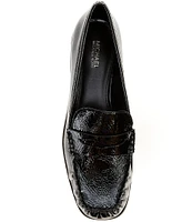 Michael Kors Carlson Crinkle Patent Leather Loafers