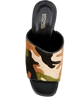 Michael Kors Celeste Camo Printed Calf Hair Platform Sandals