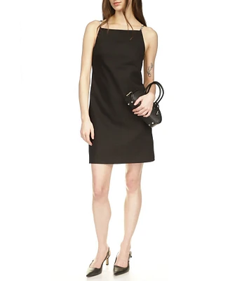 Michael Kors Chain Strap Square Neckline Dress