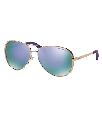 Michael Kors Women's Chelsea Flash Mirror Metal Aviator Sunglasses