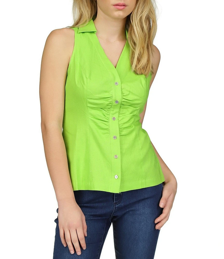 Michael Kors Collar Halter Neckline Sleeveless Top