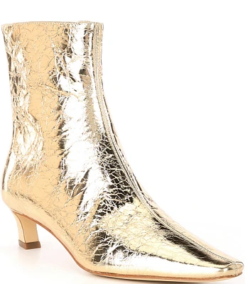 Michael Kors Cosmo Kitten Crinkle Metallic Leather Booties