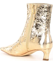 Michael Kors Cosmo Kitten Crinkle Metallic Leather Booties