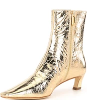 Michael Kors Cosmo Kitten Crinkle Metallic Leather Booties