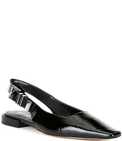 Michael Kors Darrington Crinkle Patent Leather Slingback Flats