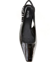 Michael Kors Darrington Crinkle Patent Leather Slingback Flats