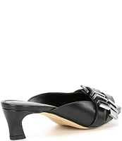 Michael Kors Darrington Leather Kitten Heel Buckled Mules