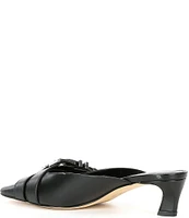 Michael Kors Darrington Leather Kitten Heel Buckled Mules