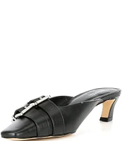 Michael Kors Darrington Leather Kitten Heel Buckled Mules