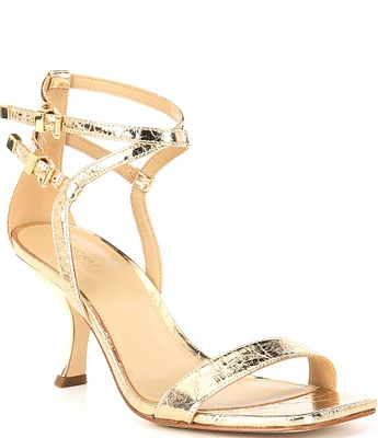 Michael Kors Darrington Metallic Leather Mid Dress Sandals