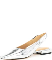 Michael Kors Darrington Metallic Leather Slingback Flats