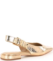 Michael Kors Darrington Metallic Leather Slingback Flats