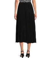 Michael Kors Pleated Elastic Waist A-Line Midi Skirt