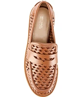 Michael Kors Eden Woven Leather Penny Loafers