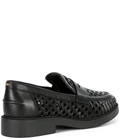 Michael Kors Eden Woven Leather Penny Loafers